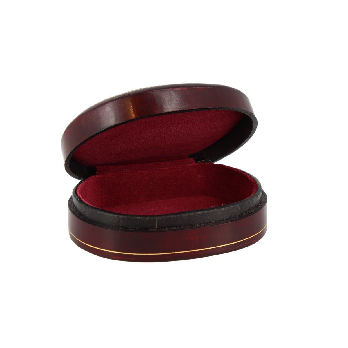 Leonardo portagioie ovale cuoio nero marrone bordeaux 12x9 cm