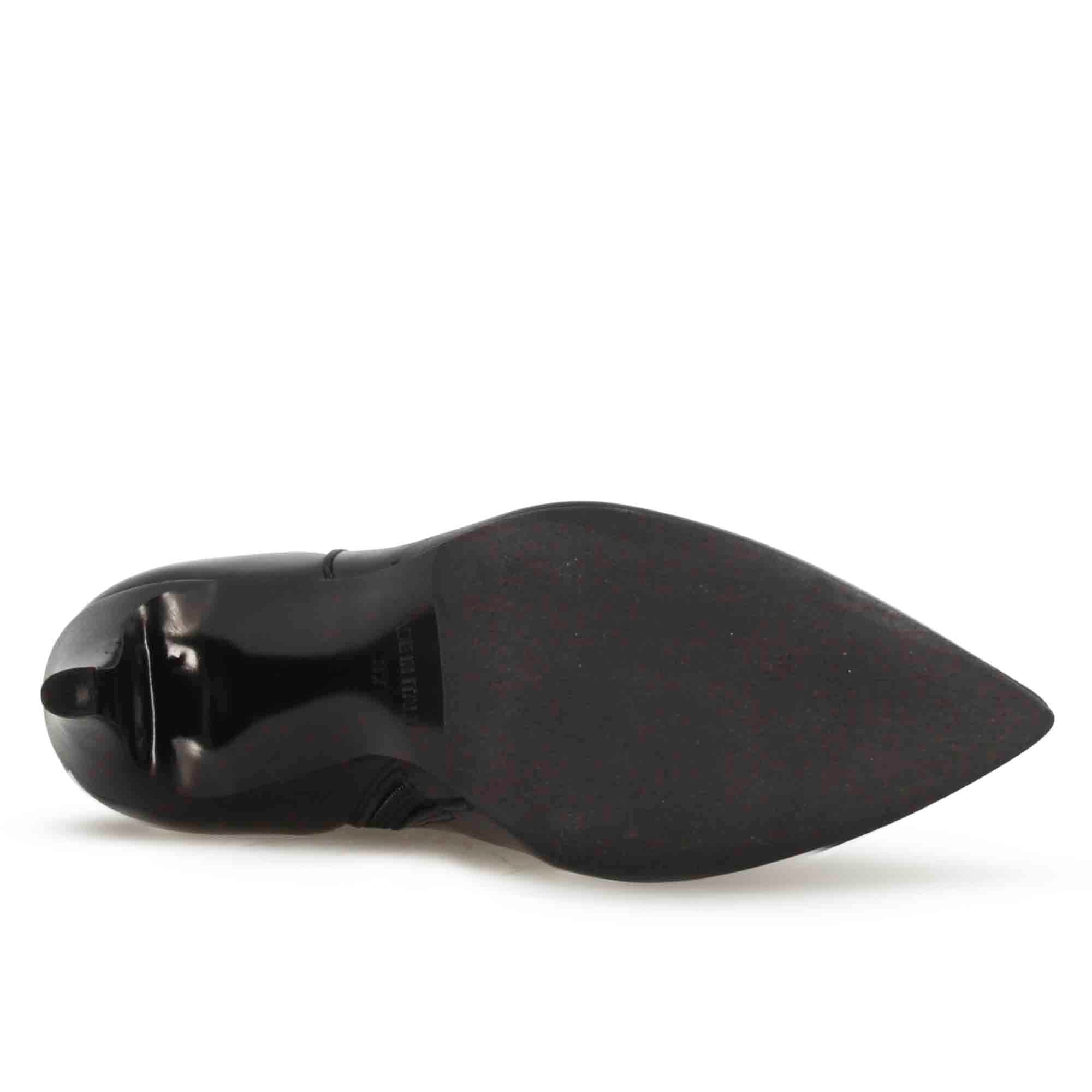 Leonardo Shoes stivaletto pelle nero punta tacco 9 cm