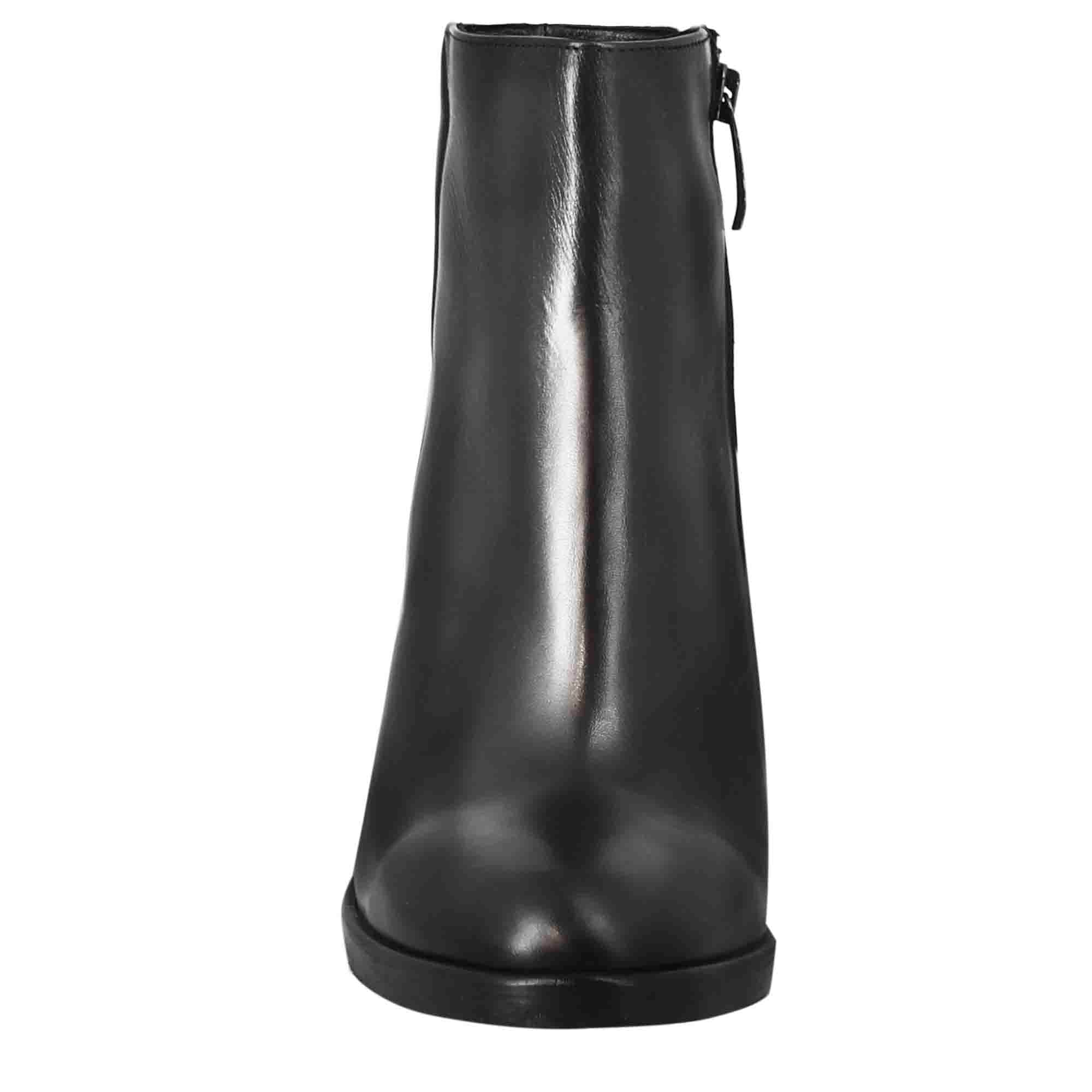 Leonardo Shoes stivaletti donna pelle nero tacco alto 9 cm