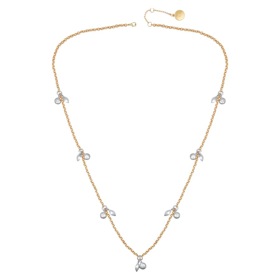Vince Camuto Collana Lunga Donna Foglia Oro Bicolore