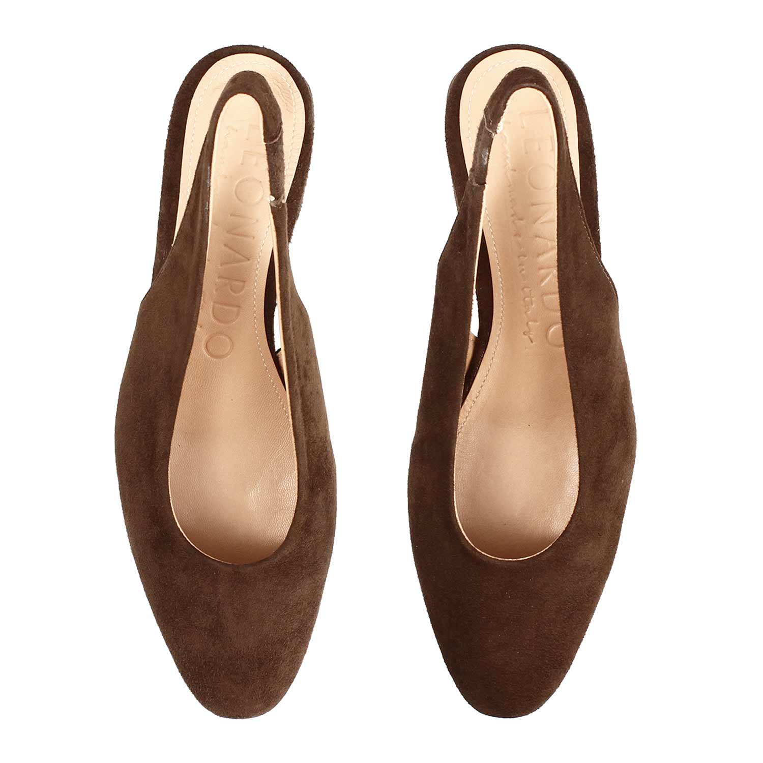 Leonardo Shoes Sandali Donna Gemma Camoscio Marrone Scuro
