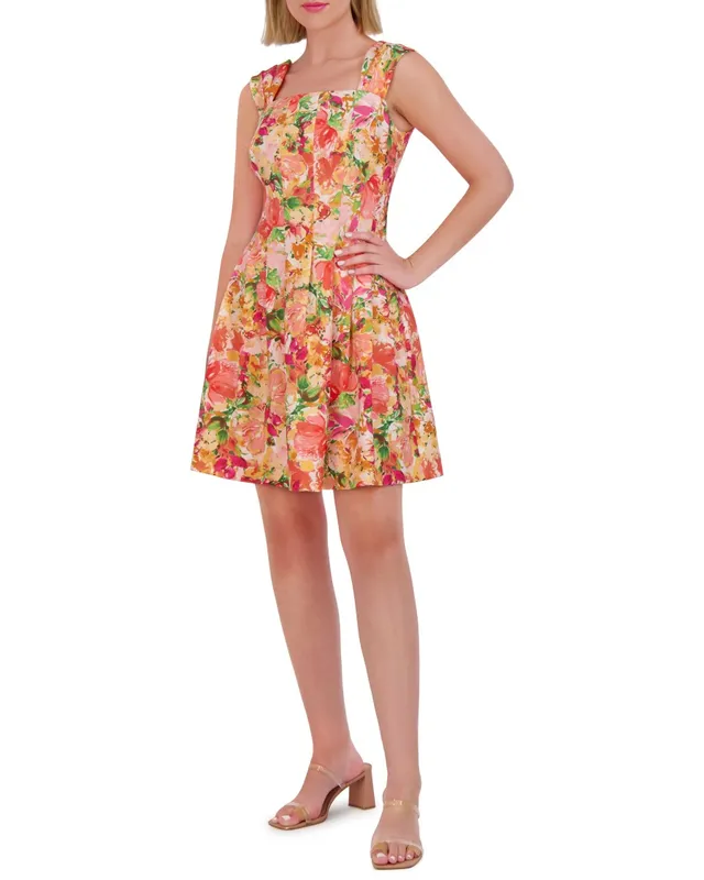 Vince Camuto Petite abito donna stampato scollo quadrato
