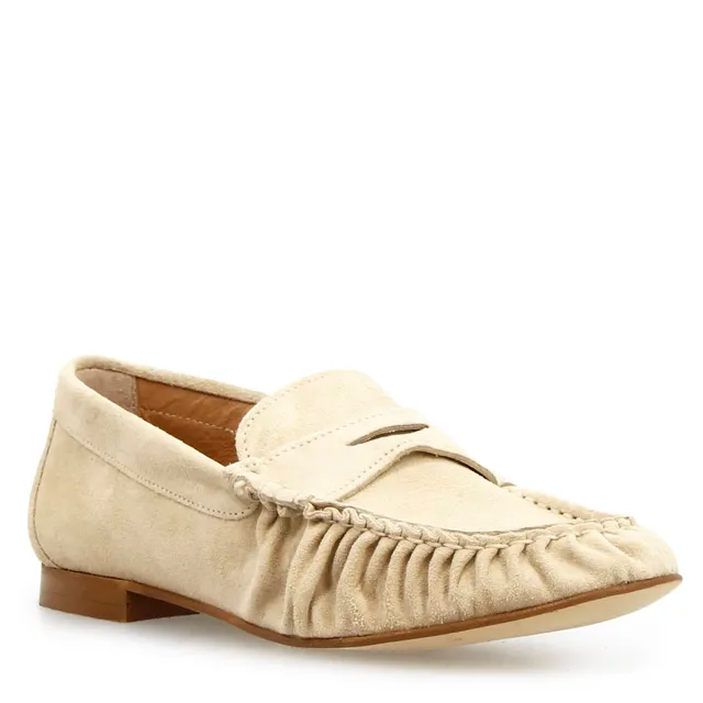 Leonardo Moka Mocassini Donna Camoscio Beige Suola Thunit