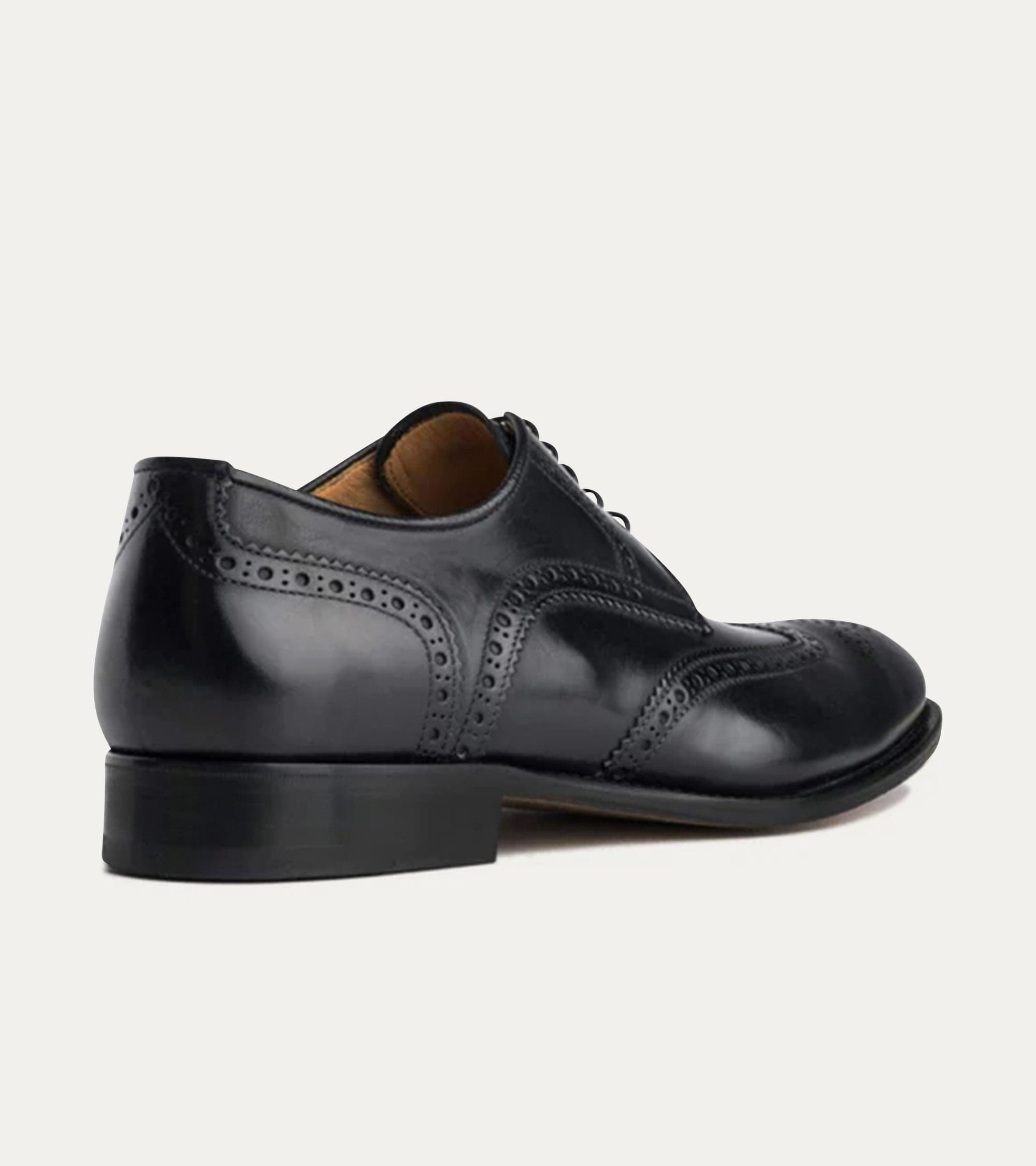 Ace Marks Vincent derby uomo pelle nera wingtip brogue