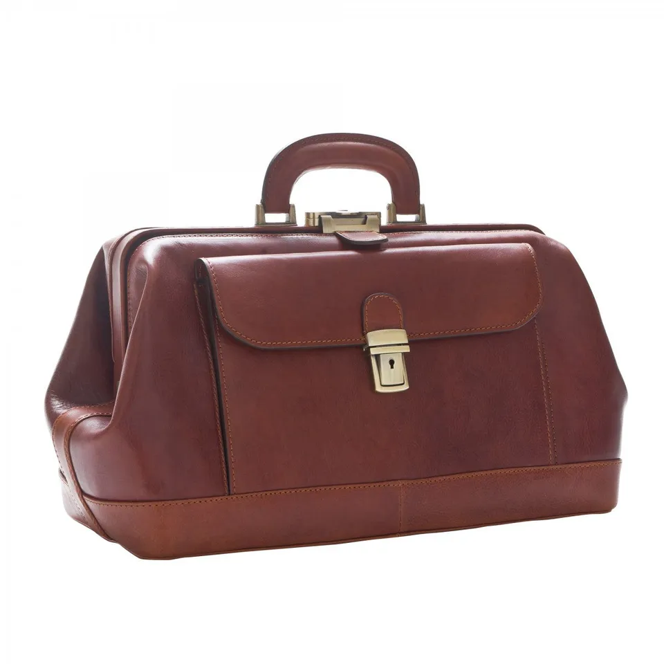 Leonardo Shoes Borse Uomo doctor bag marrone pelle