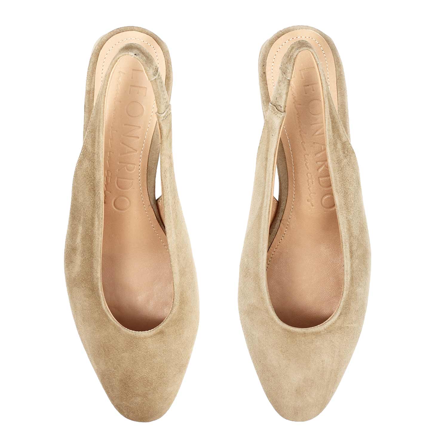 Leonardo Shoes Gemma Beige Sandali Donna in Camoscio
