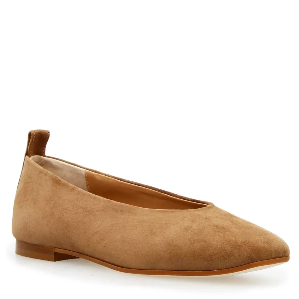 Leonardo Shoes Venere Ballerina Camoscio Marrone Chiaro