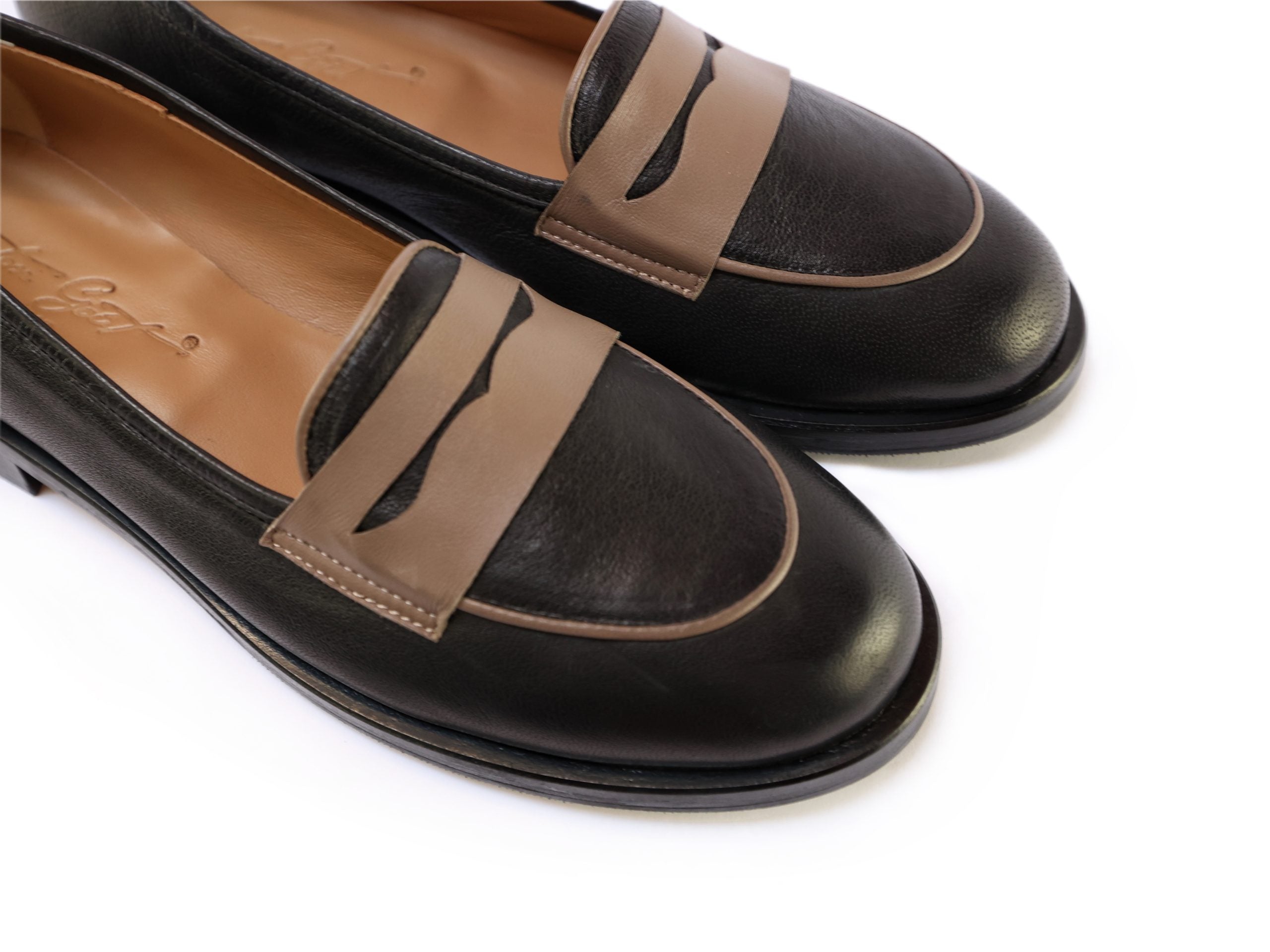 Ton Goût Anna Mocassino Donna Nero Beige 38 Nappa