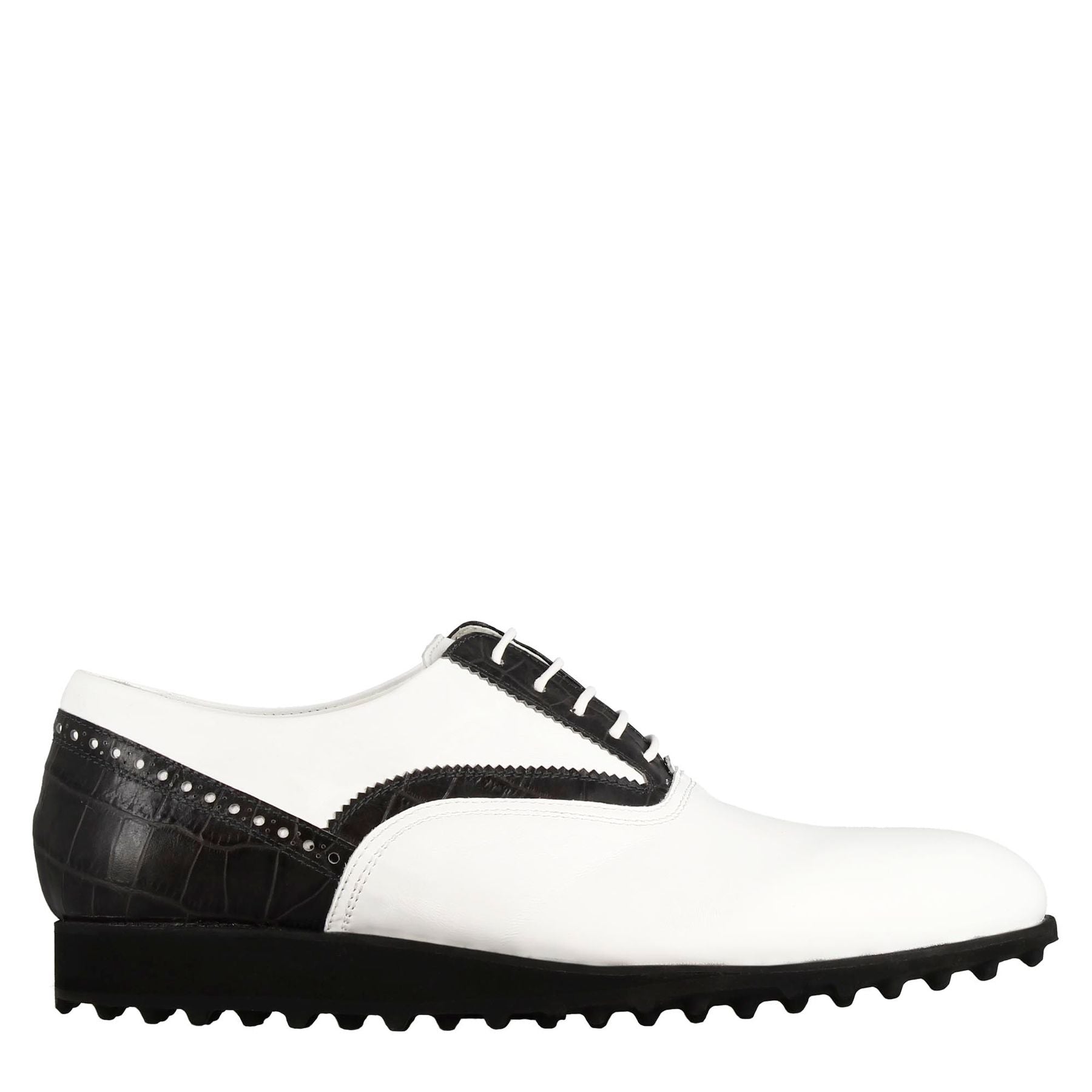 Leonardo Golf Calzature scarpa golf pelle bianco nero