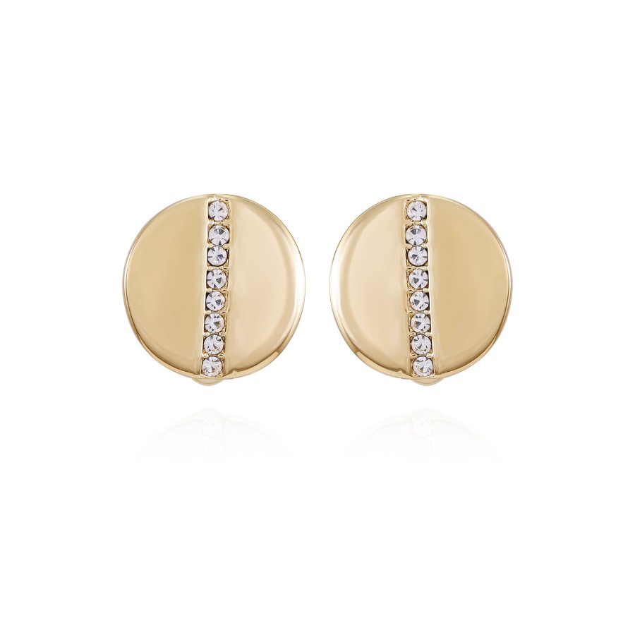 Vince Camuto Orecchini a Clip Cerchio Cristallo Oro