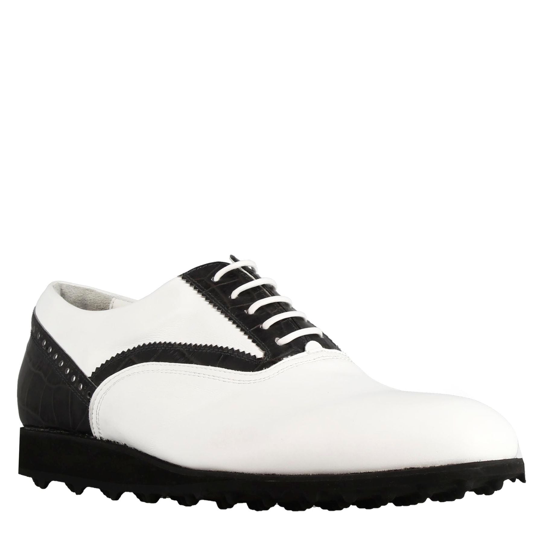 Leonardo Golf Calzature scarpa golf pelle bianco nero