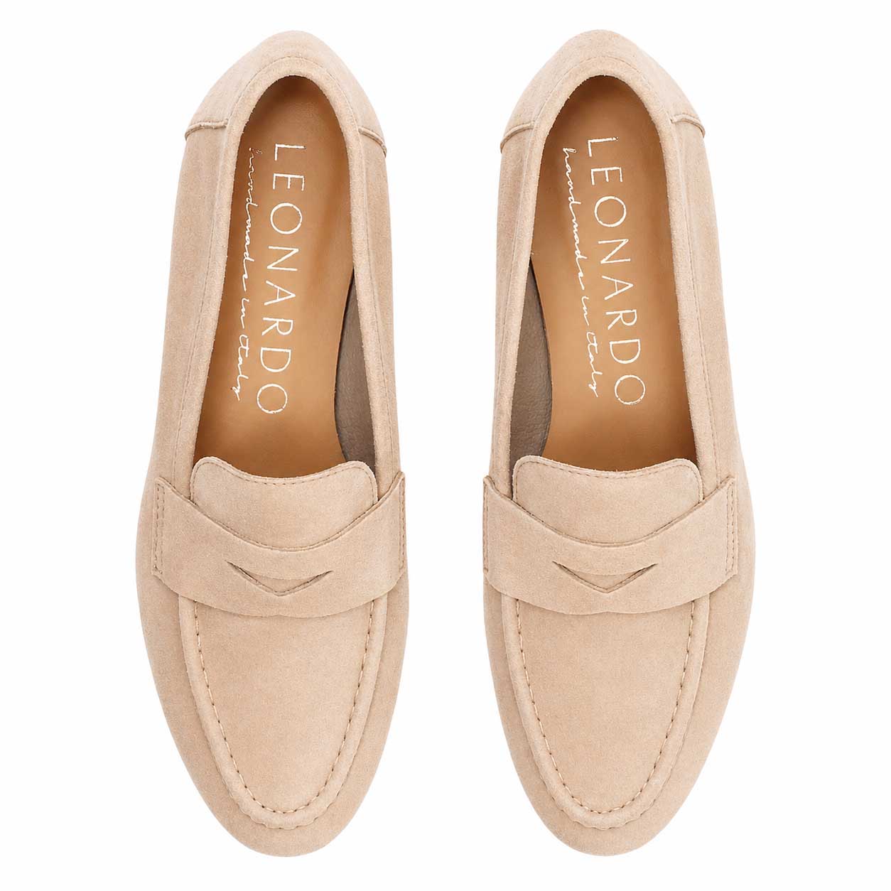 Leonardo Brenta mocassino camoscio rosa nude slip-on