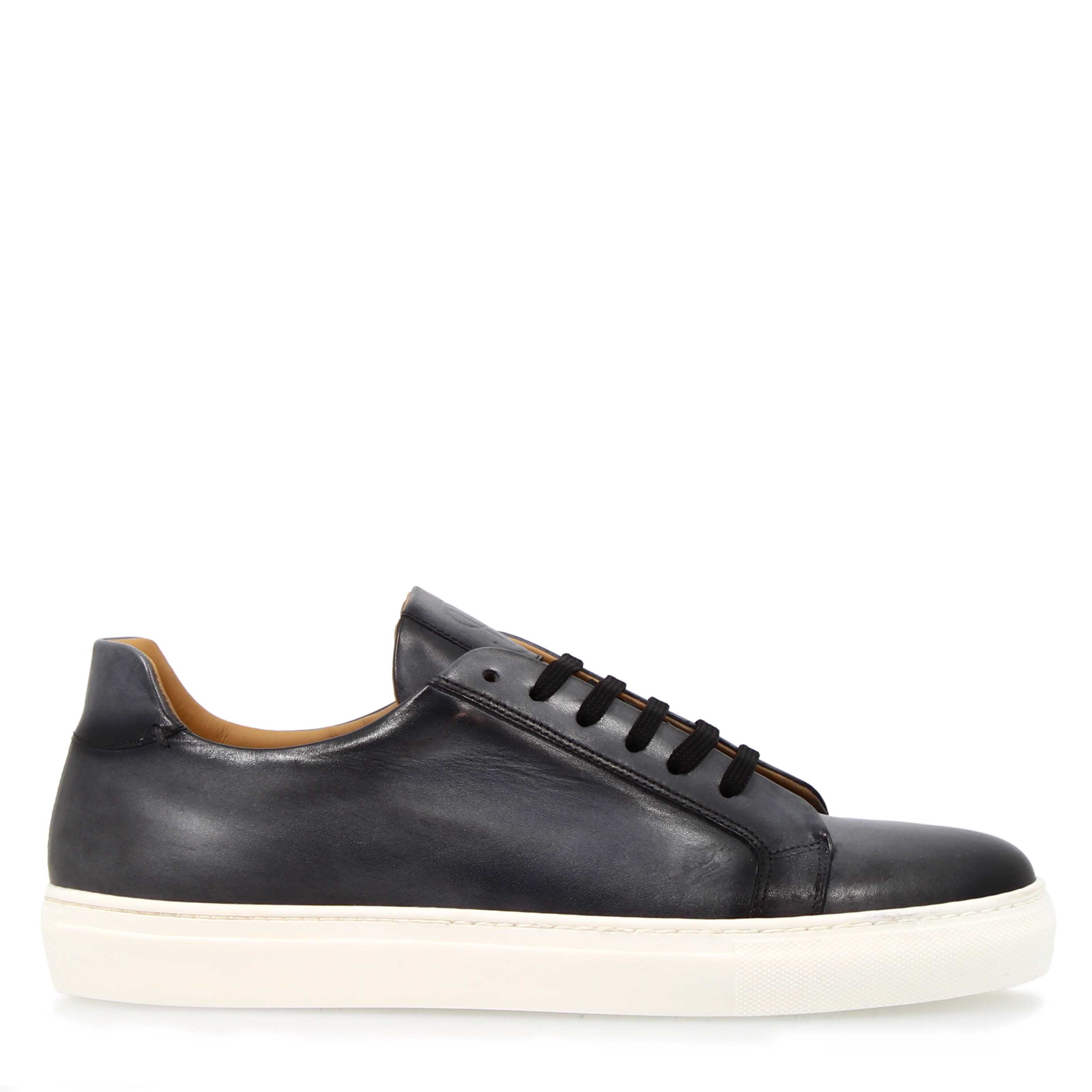 Leonardo Shoes Oreste Sneakers Uomo Pelle Grigio Degradé