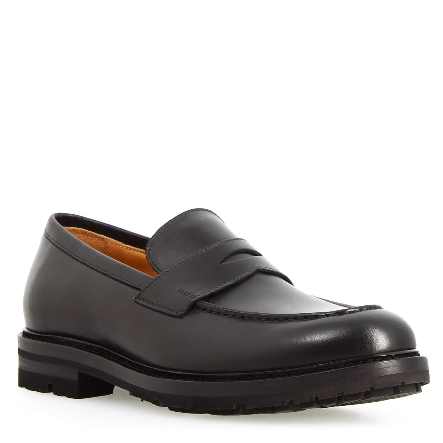 Leonardo Shoes Dioniso Mocassino Uomo Nero Pelle Vegetale