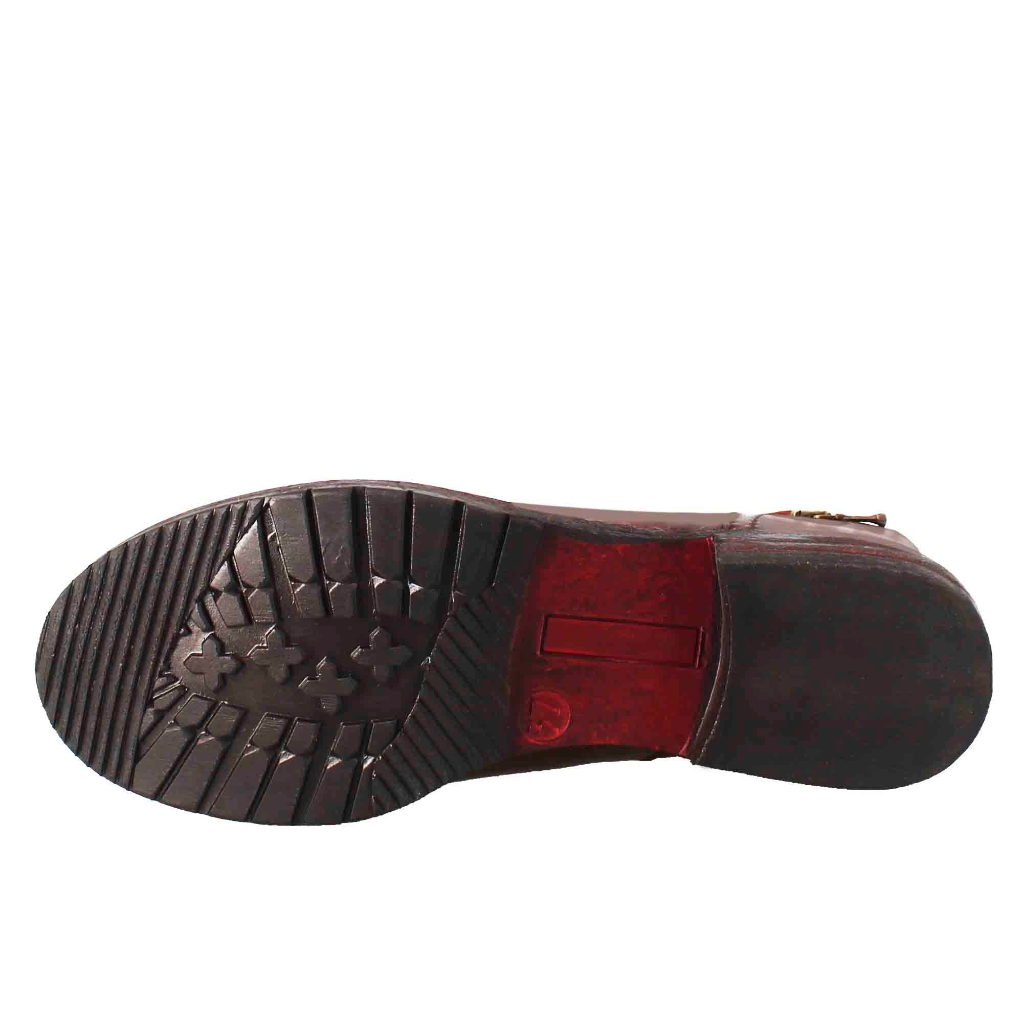 Leonardo Shoes Stivali Donna Stivaletto Pelle Marrone Zip