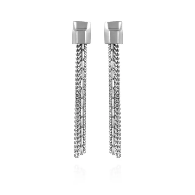 Vince Camuto Orecchini pendenti argento catena nappa