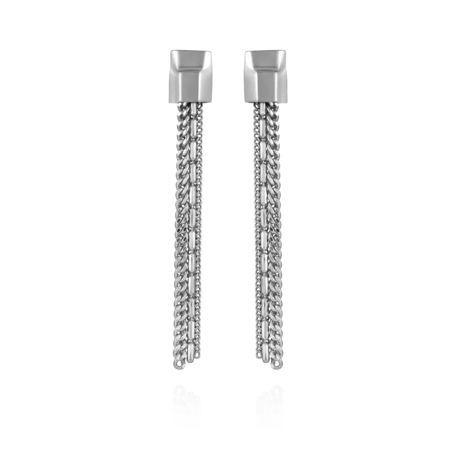 Vince Camuto Orecchini pendenti argento catena nappa