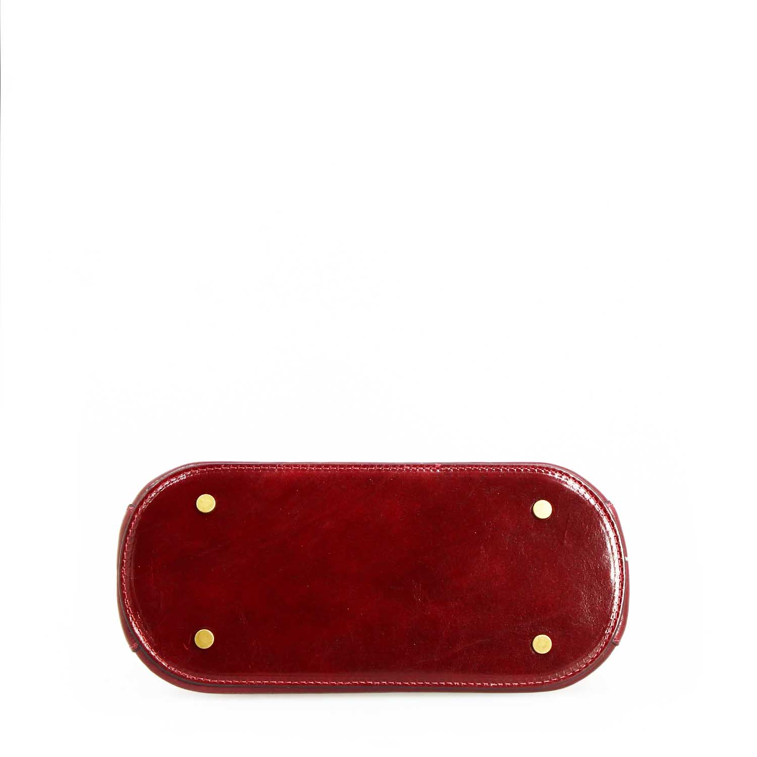 Leonardo Zaira Borsa mano donna pelle bordeaux cupola