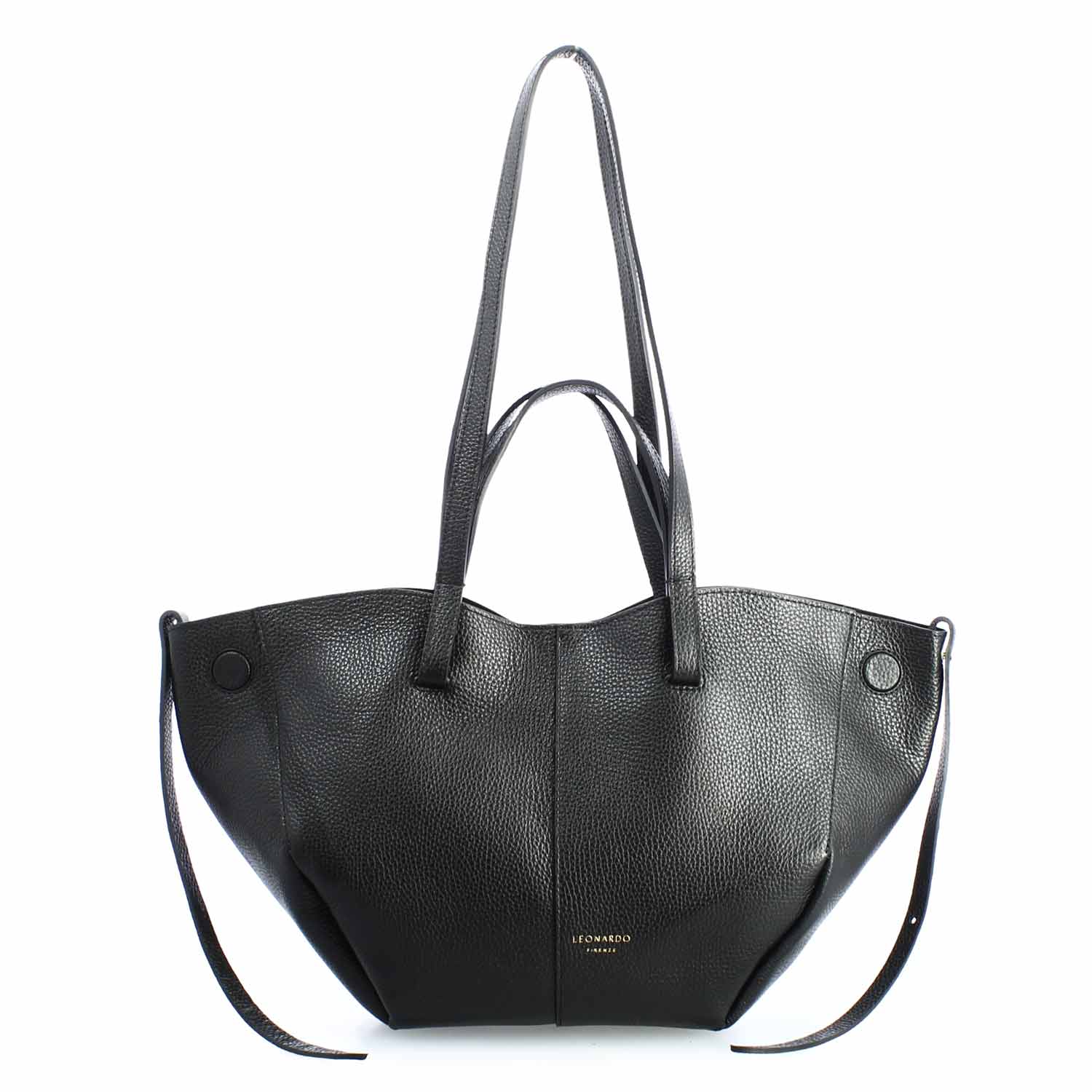 Leonardo Shoes Borse Donna Majestic shopper nera trasformabile
