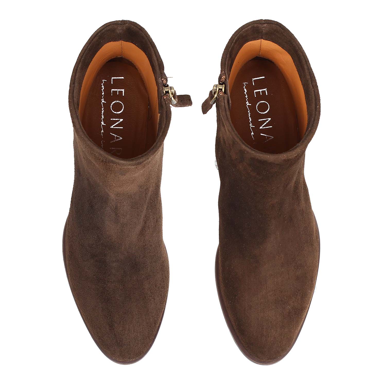 Leonardo Shoes Circe stivaletti donna camoscio marrone