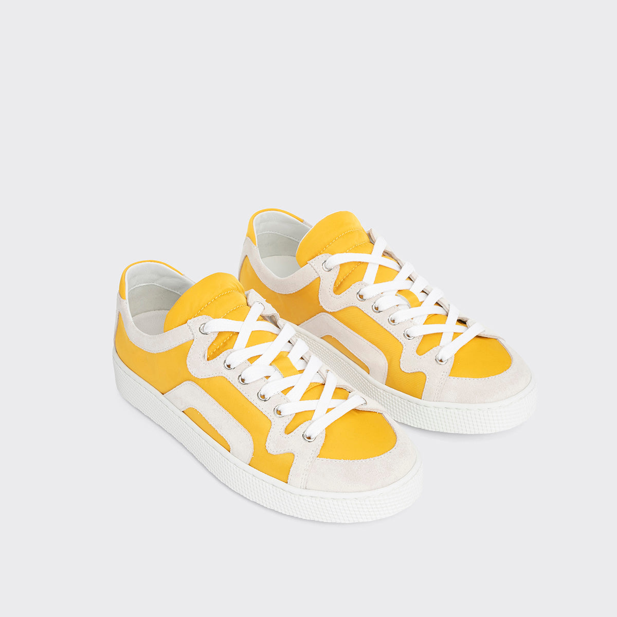 Pierre Hardy Alpha sneakers donna gialle pelle suola bianca