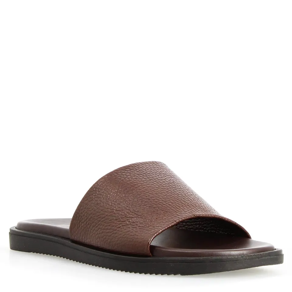 Leonardo Shoes Romolo Sandali Uomo Marrone Scuro