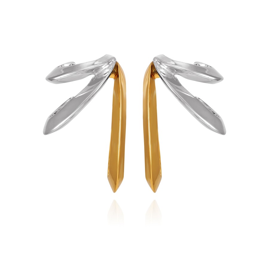 Vince Camuto Earrings Orecchini cerchio foglie bicolore