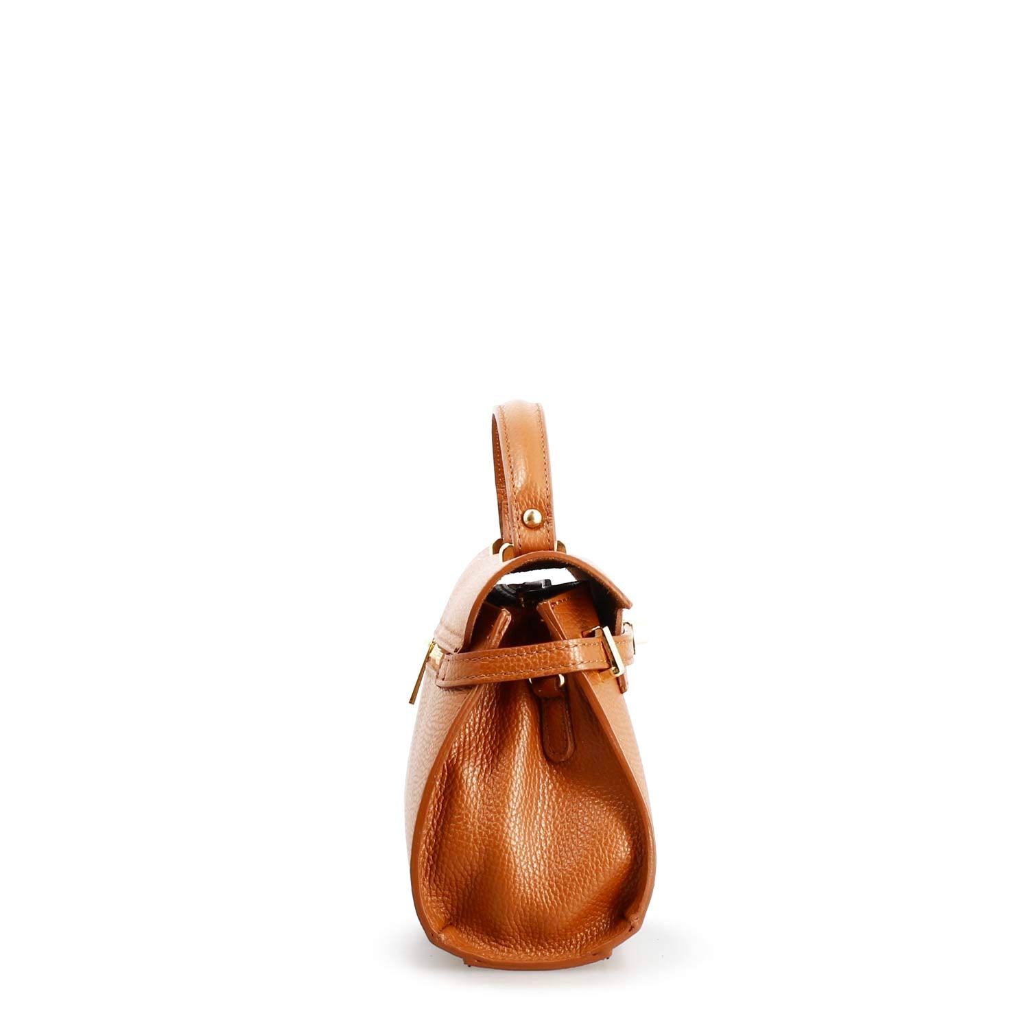 Leonardo Shoes Emily Borsa Pelle Marrone Chiaro Twist Lock