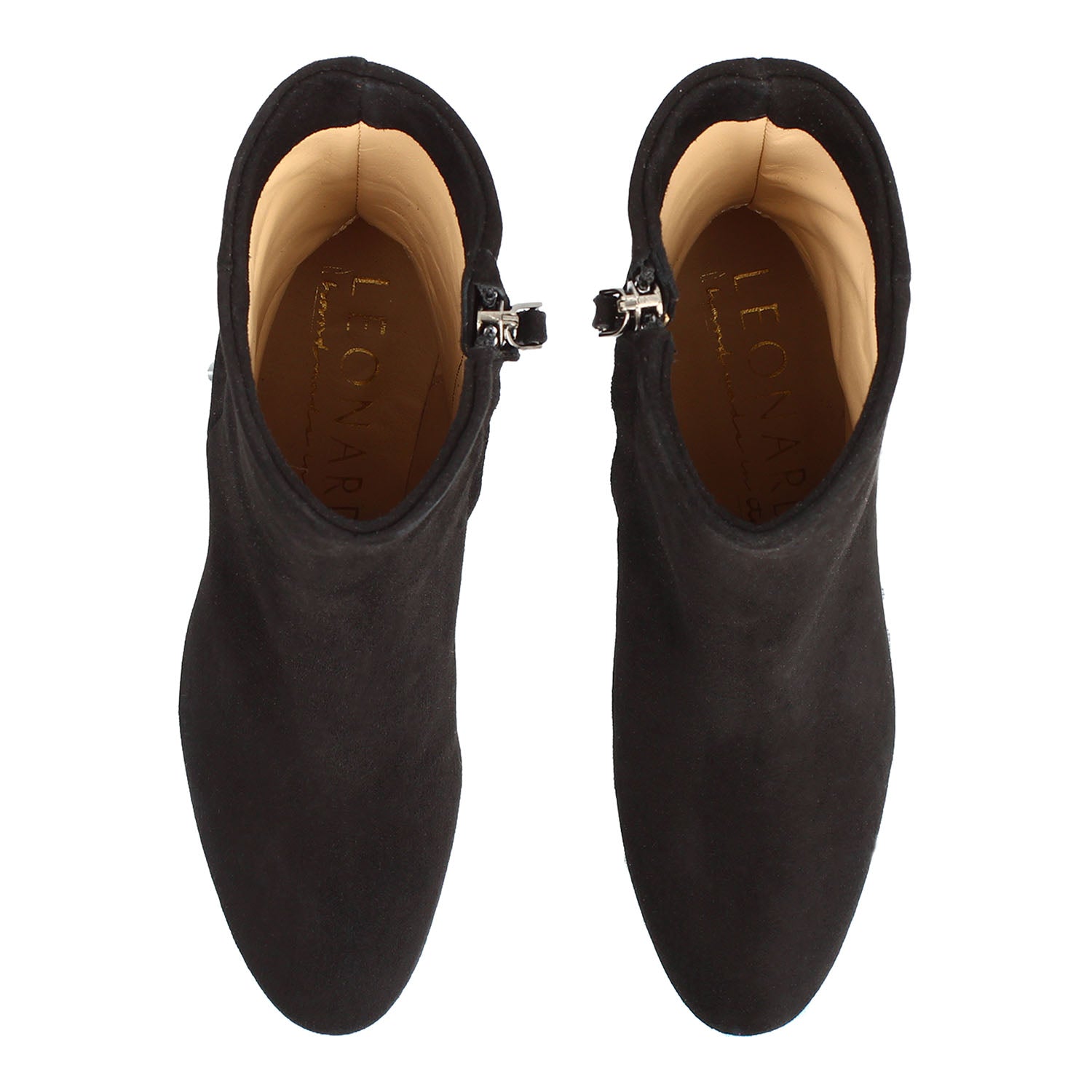 Leonardo Shoes Vesper C stivaletti camoscio nero tacco 8cm