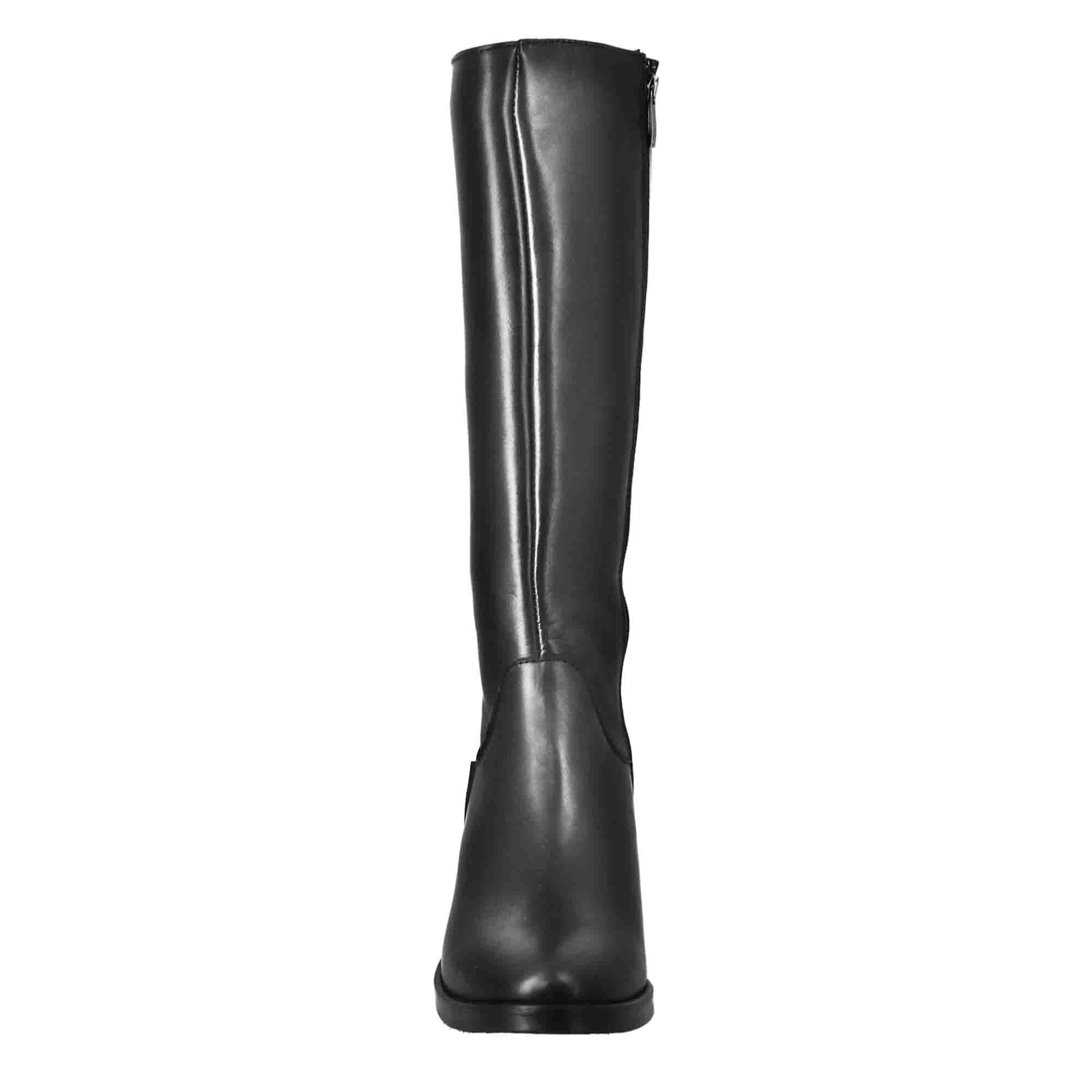 Leonardo Shoes Stivali Donna stivali nero pelle tacco 7 cm
