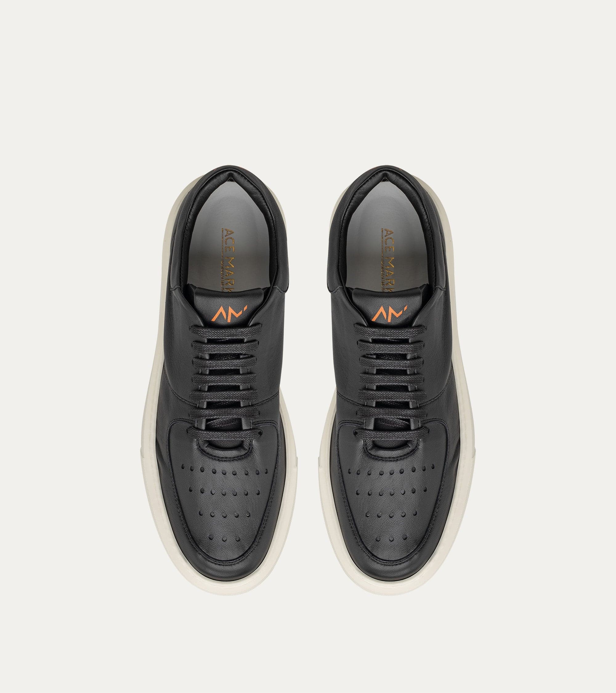 Ace Marks Kody sneakers viaggio uomo pelle nero
