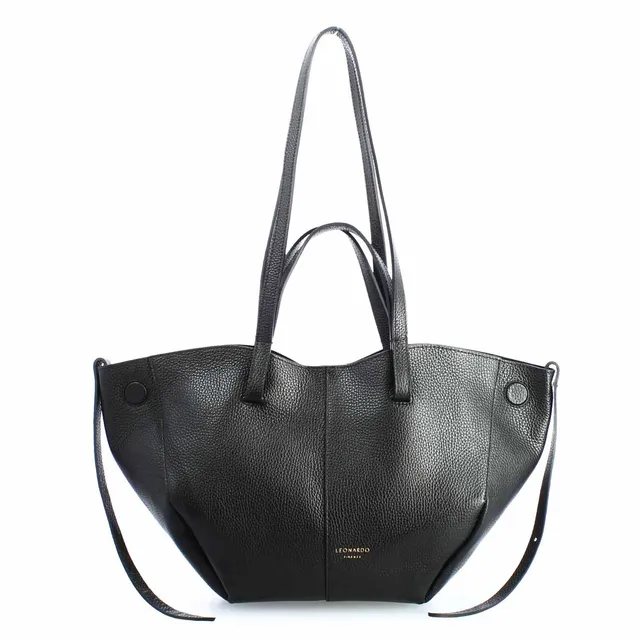Leonardo Shoes Borse Donna Majestic shopper nera trasformabile