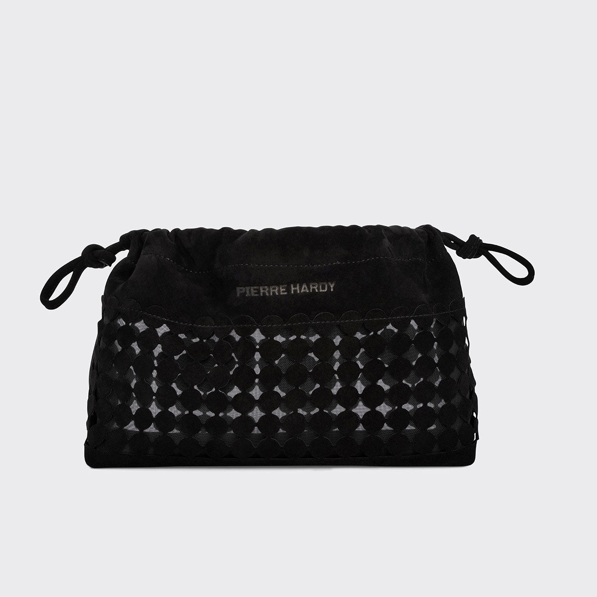 Pierre Hardy Twin Clutch Bulles borsa tracolla nera camoscio