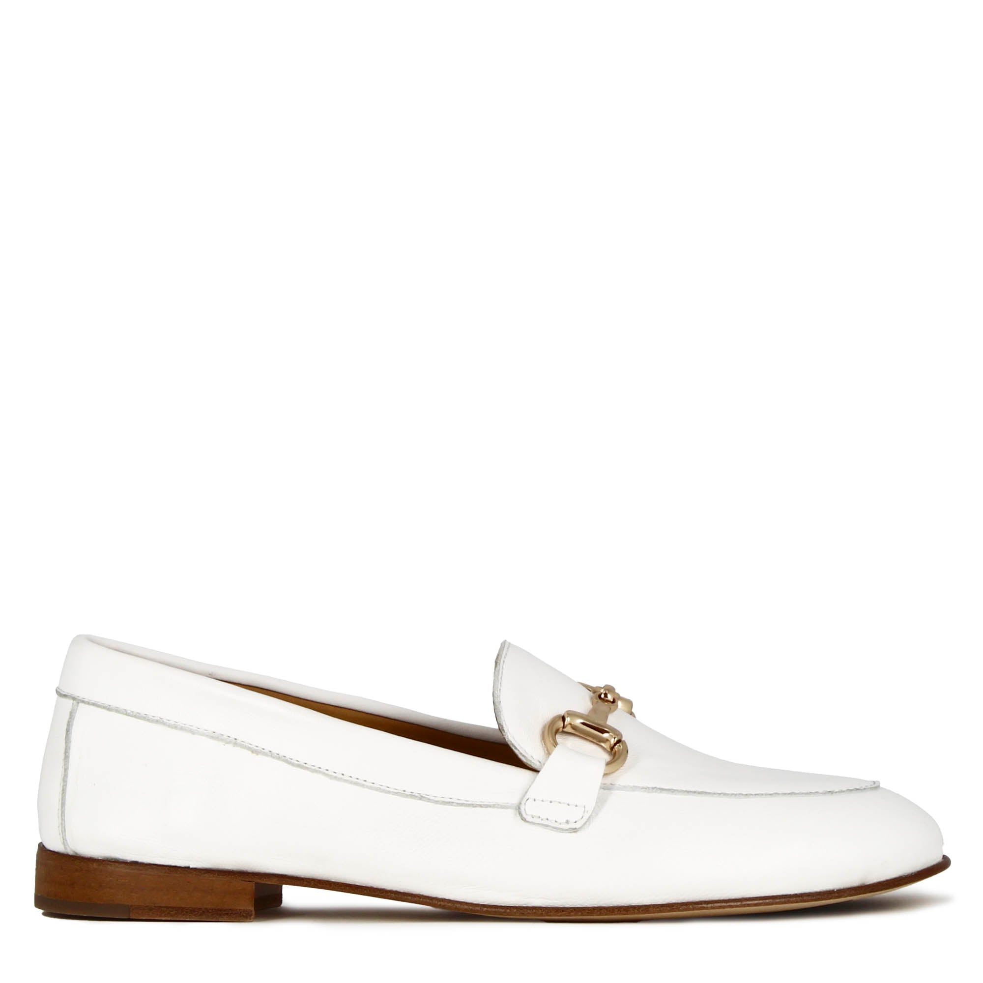 Leonardo Shoes Mocassini Donna mocassini bianco pelle morsetto