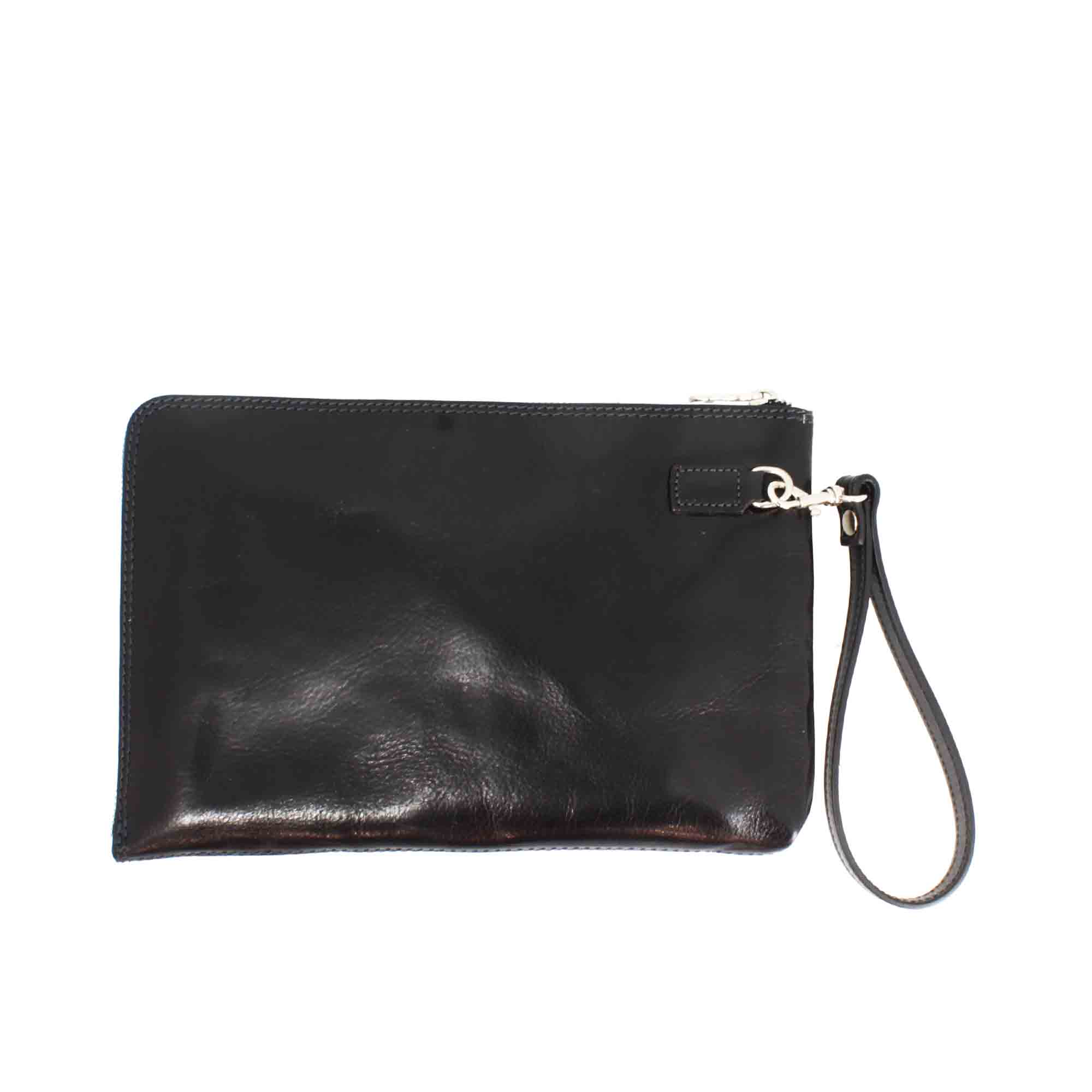 Leonardo Shoes piattina uomo pelle marrone 34 cm tre scomparti