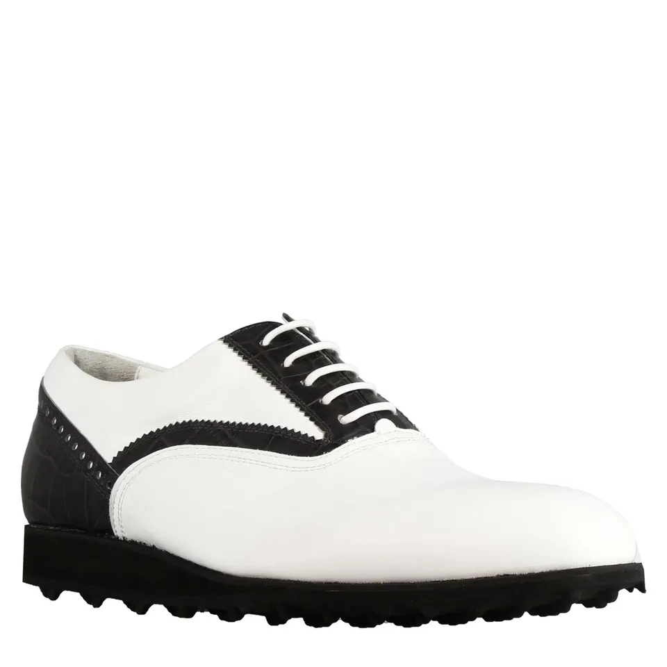 Leonardo Golf Calzature scarpa golf pelle bianco nero