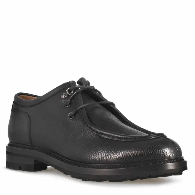 Leonardo Shoes Ingegnere Stringate Uomo Pelle Nero Allacciate