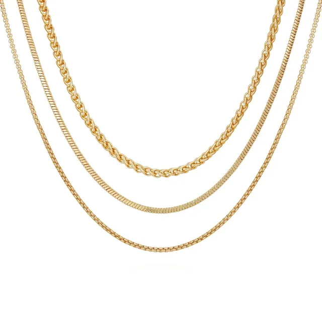 Vince Camuto set 3 collane a strati catena oro