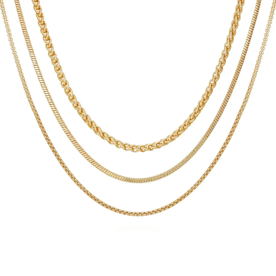 Vince Camuto set 3 collane a strati catena oro
