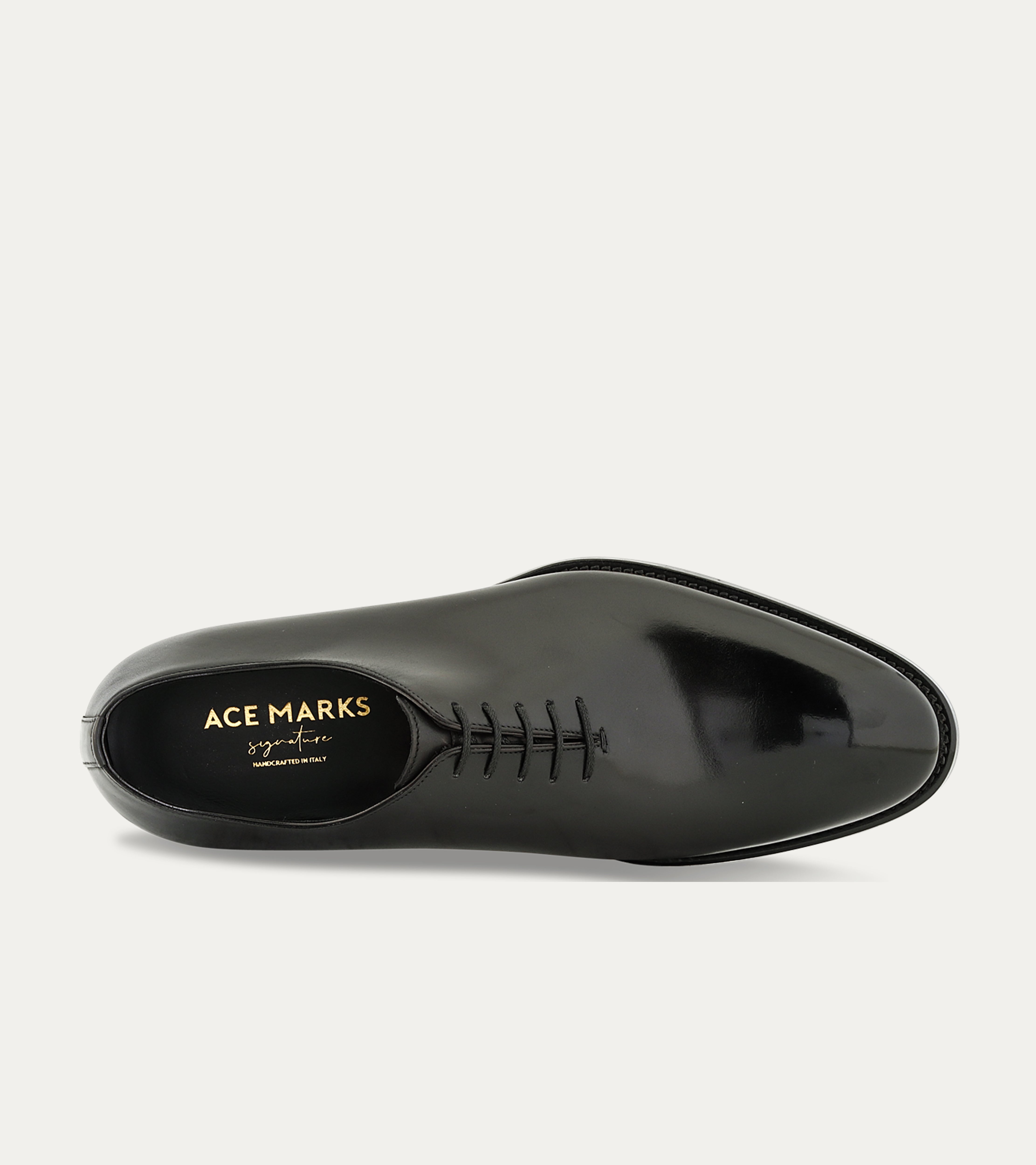 Ace Marks Tom Wholecut Oxford Black scarpe uomo pelle