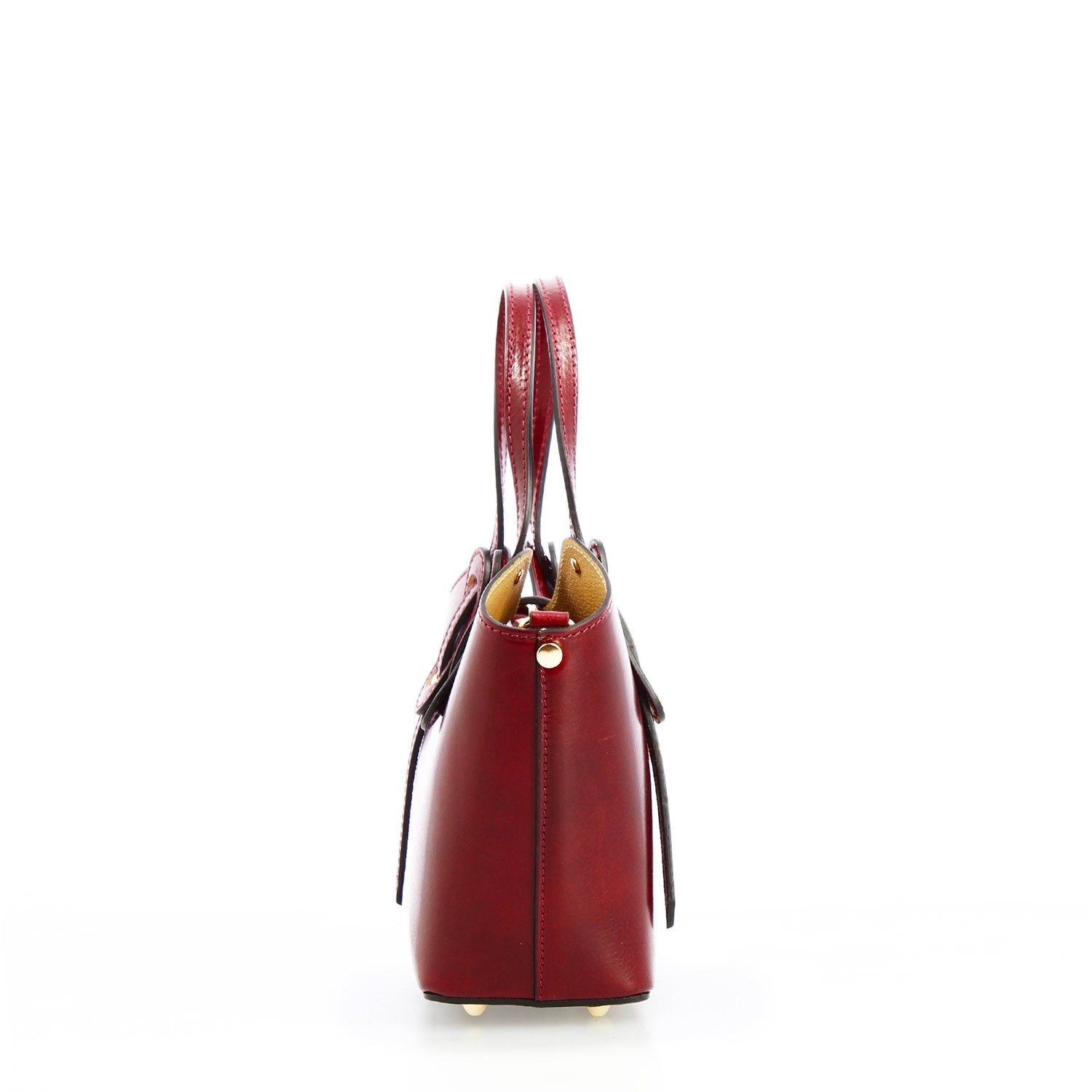 Leonardo Shoes Lisa Borsa Mano Pelle Bordeaux Secchiello
