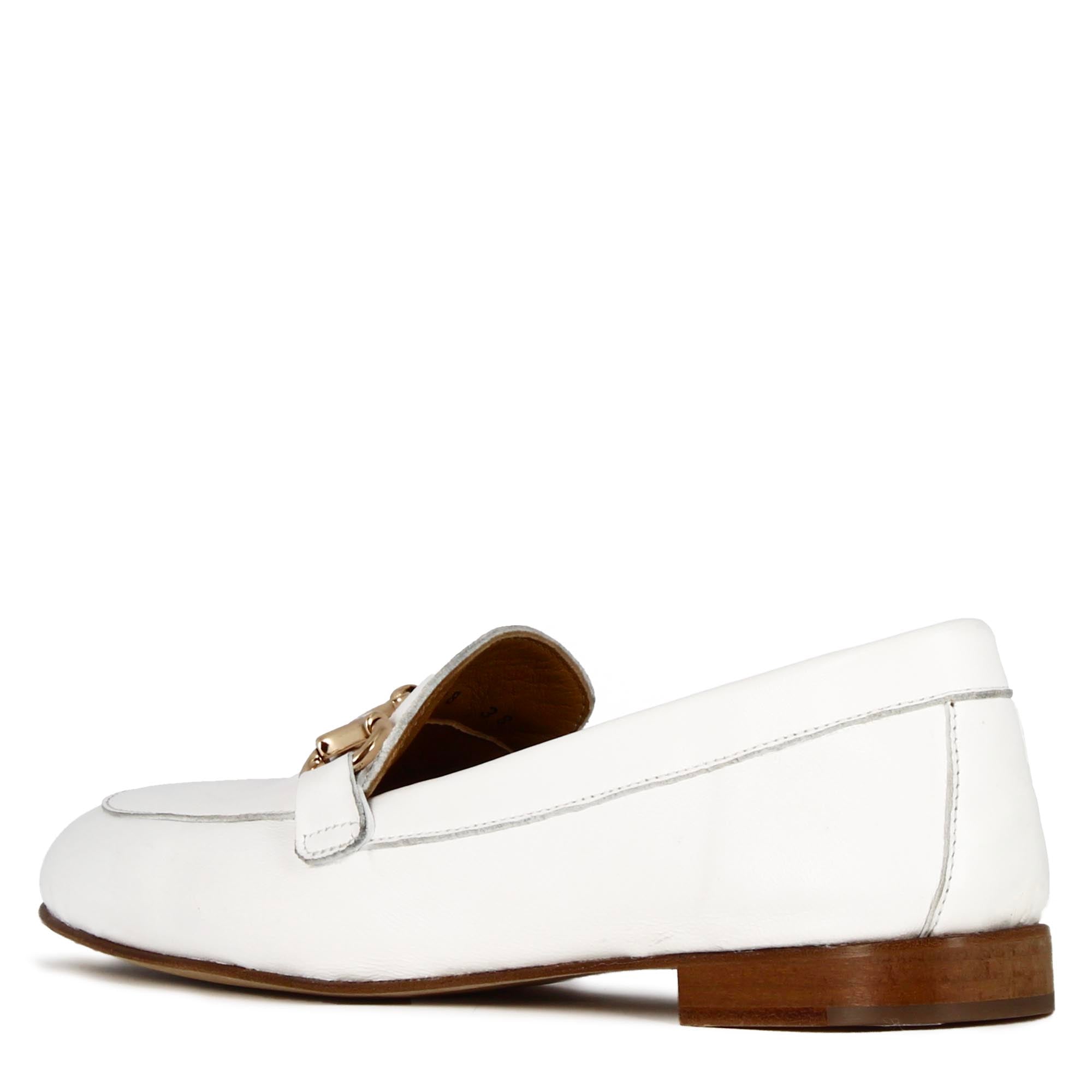 Leonardo Shoes Mocassini Donna mocassini bianco pelle morsetto