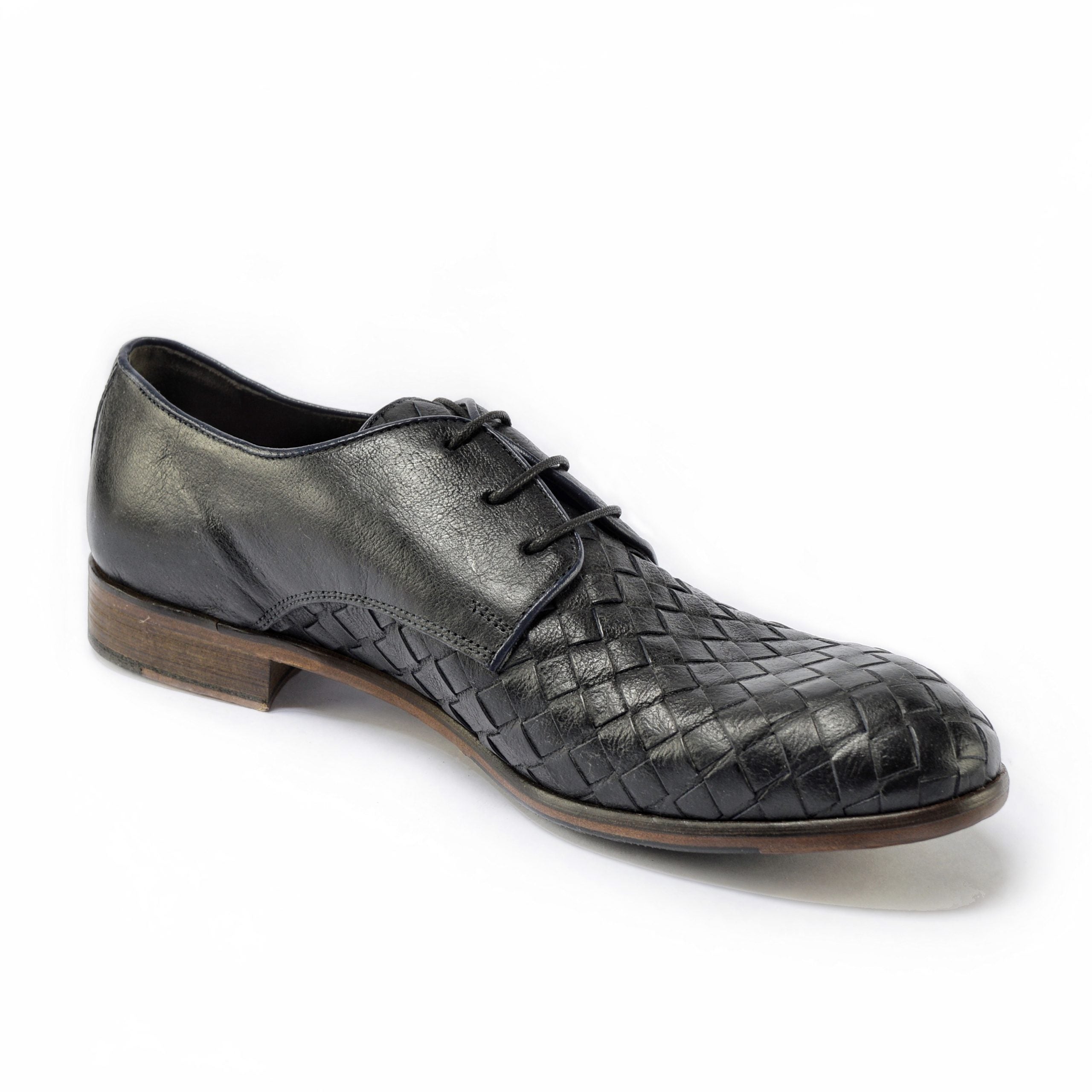 Ton Goût Remo derby uomo vitello intrecciato blu