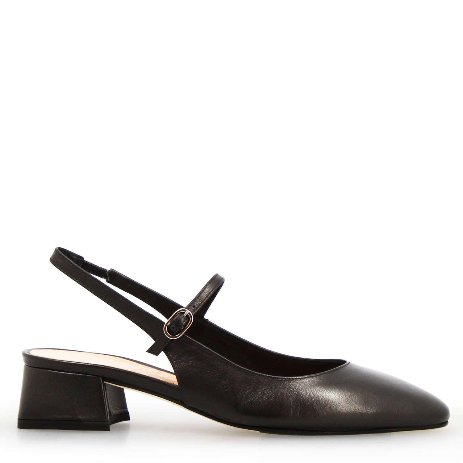 Leonardo Archita slingback pelle nero tacco 3 cm