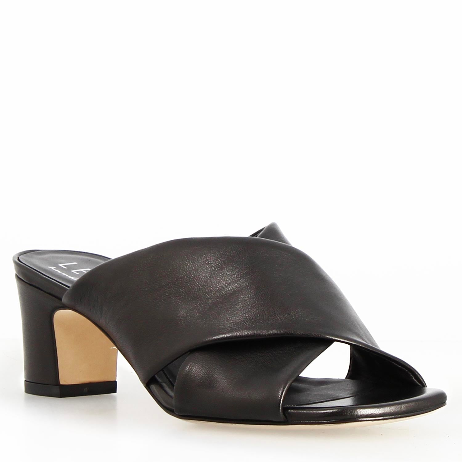 Leonardo Shoes Antiochia mules donna nero pelle