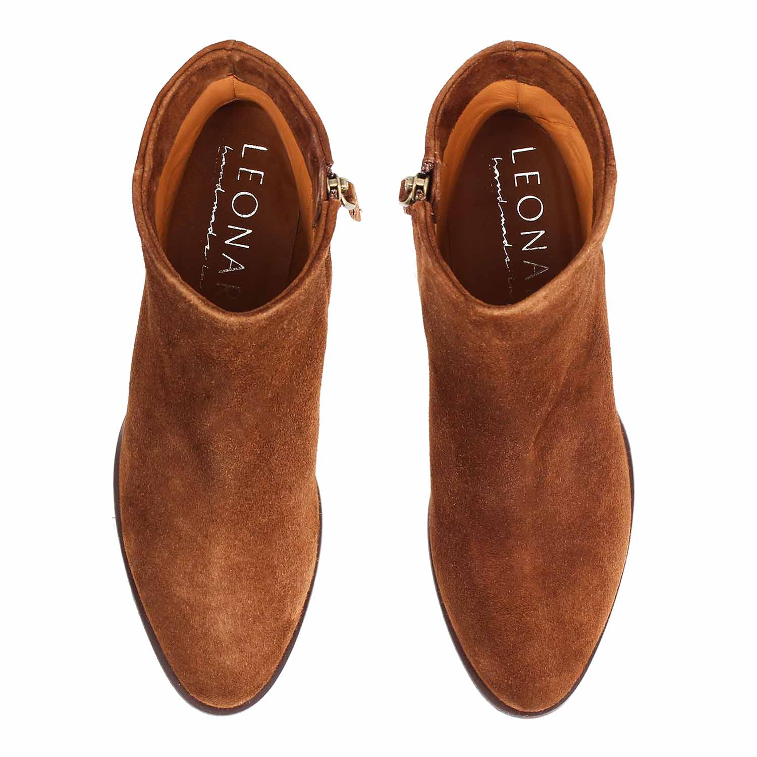 Leonardo Shoes Circe stivaletti donna marrone camoscio