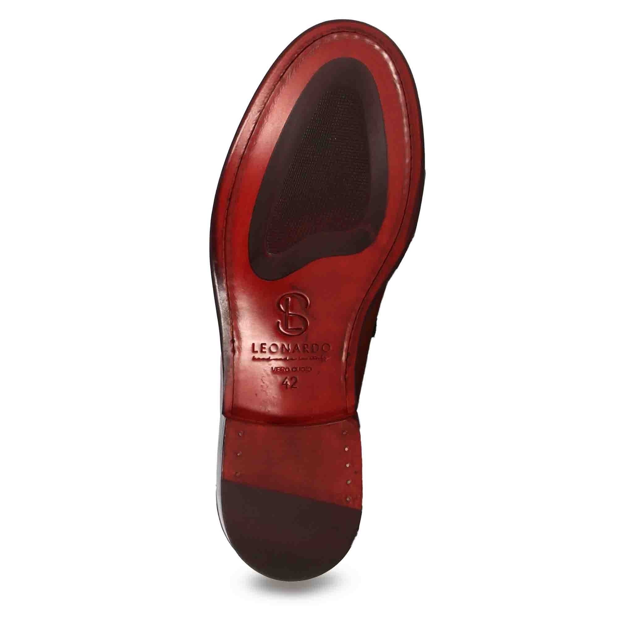 Leonardo Shoes Mocassini Uomo college pelle marrone