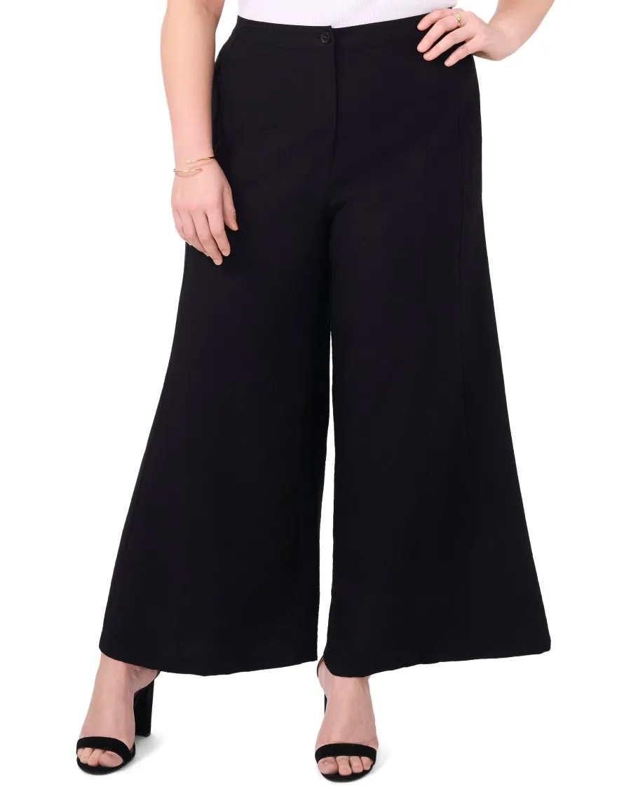 Vince Camuto Bottoms Pantaloni Gamba Larga Vita Elastica
