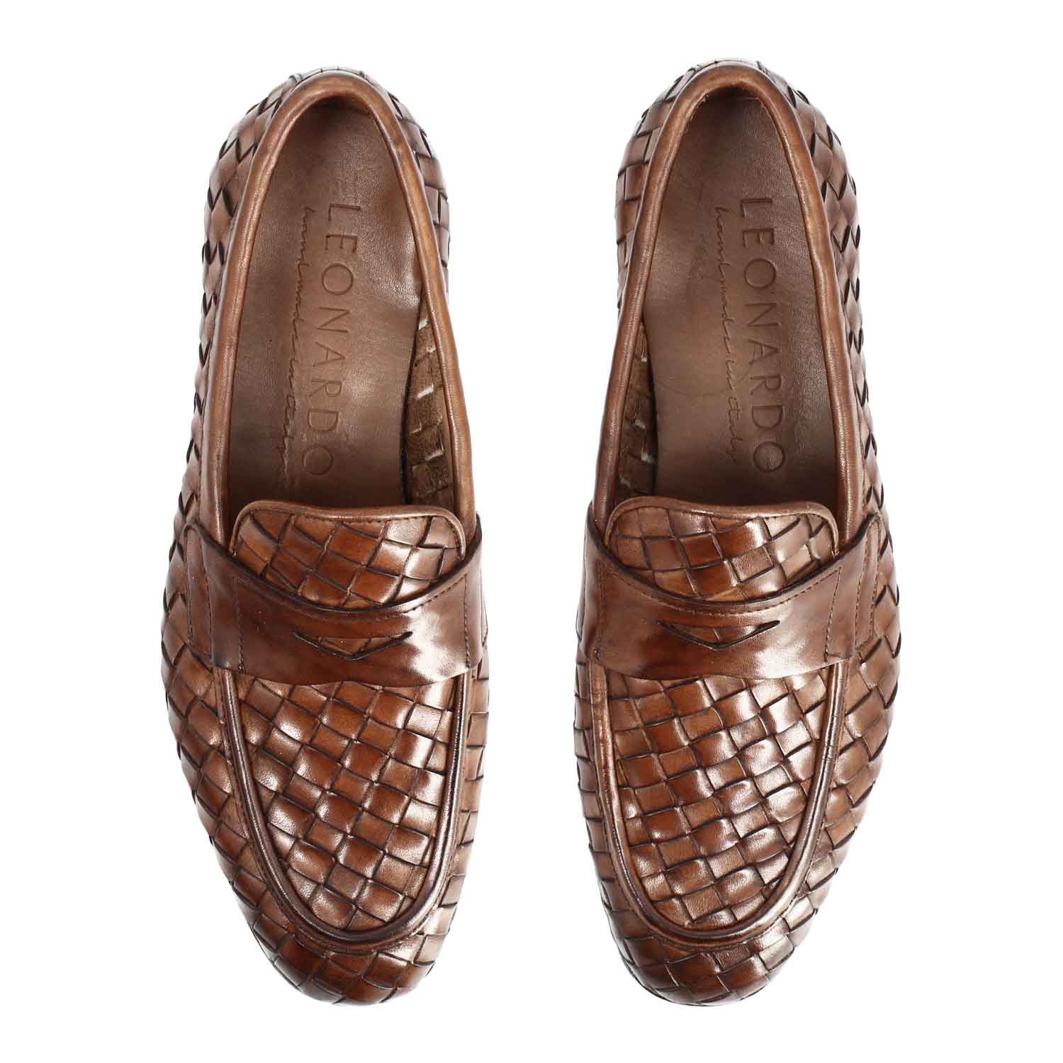 Leonardo Shoes Ludovico Mocassino Uomo Pelle Marrone
