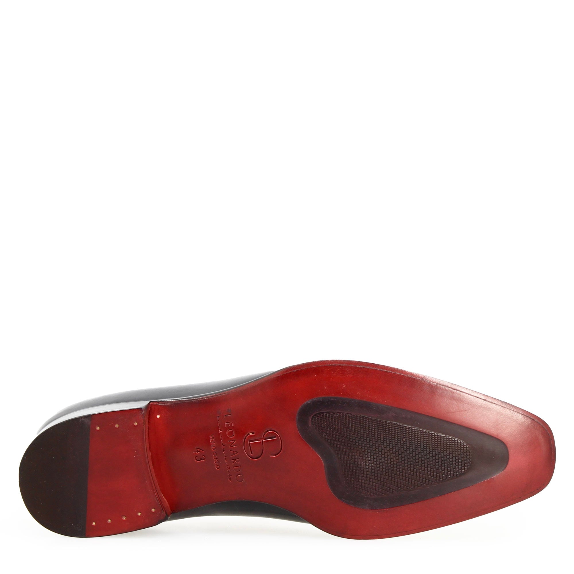 Leonardo Shoes Wholecut Francesine Uomo Pelle Blu